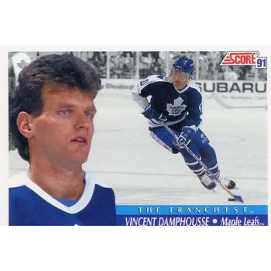 1991-92 Score American #338 Vincent Damphousse NM-MT Toronto Maple Leafs Hockey Card  Image 1