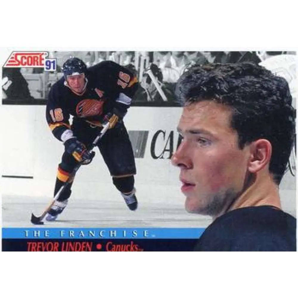 1991-92 Score American #339 Trevor Linden NM-MT Vancouver Canucks Hockey Card  Image 1