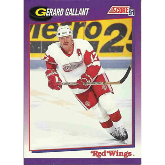 1991-92 Score American #34 Gerard Gallant NM-MT Detroit Red Wings Hockey Card  Image 1