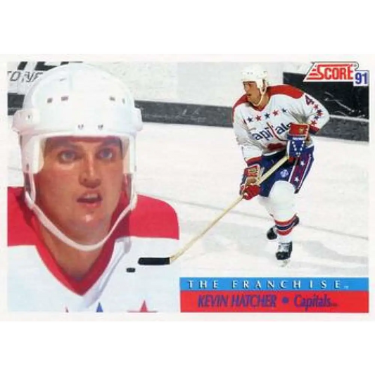 1991-92 Score American #340 Kevin Hatcher NM-MT Washington Capitals Hockey Card  Image 1