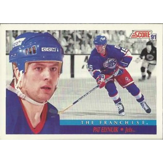 1991-92 Score American #341 Pat Elynuik NM-MT Winnipeg Jets Hockey Card  Image 1