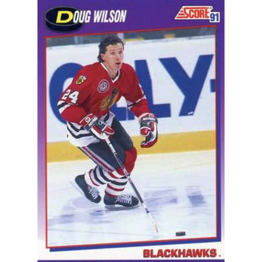 1991-92 Score American #35 Doug Wilson NM-MT Chicago Blackhawks Hockey Card  Image 1