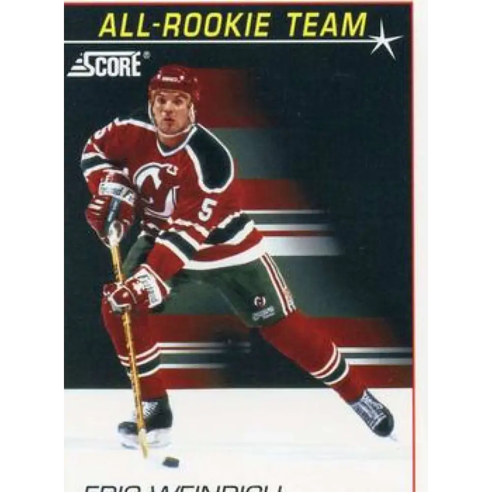 1991-92 Score American #350 Eric Weinrich NM-MT New Jersey Devils Hockey Card  Image 1