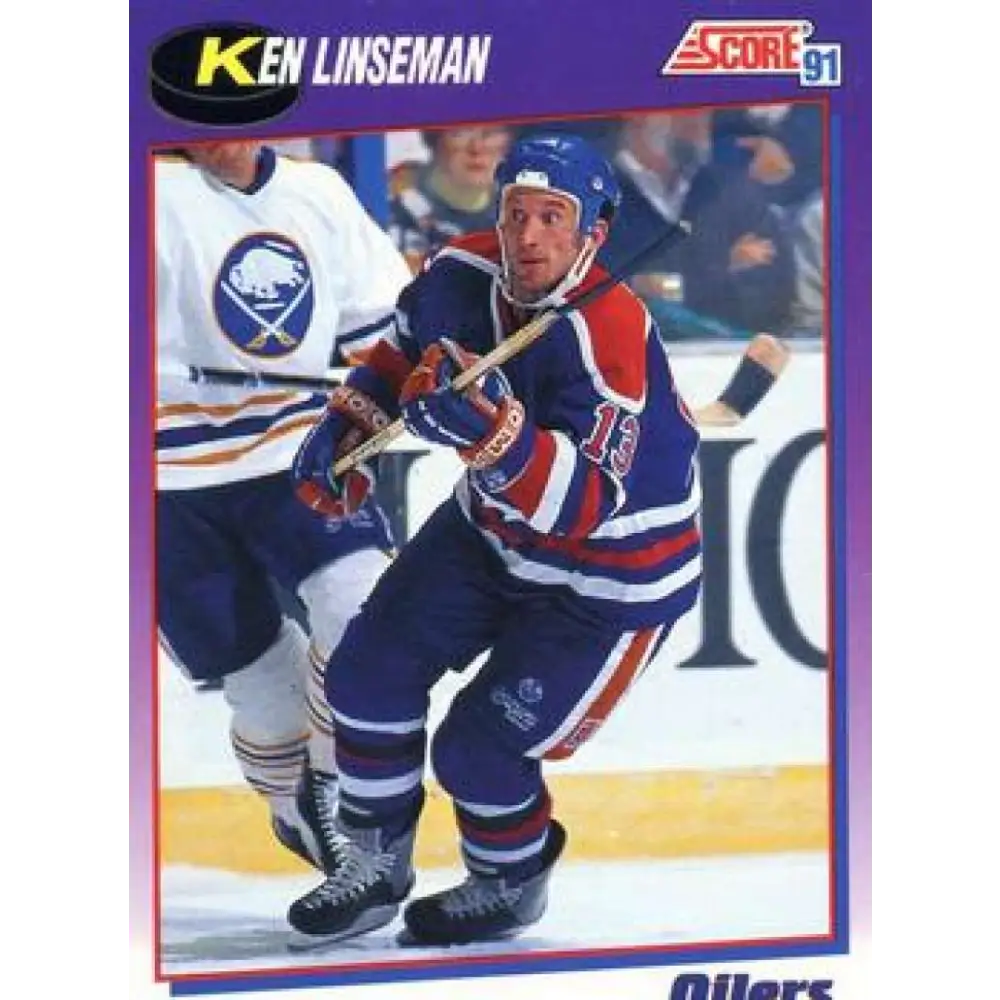 1991-92 Score American #359 Ken Linseman NM-MT Edmonton Oilers Hockey Card  Image 1