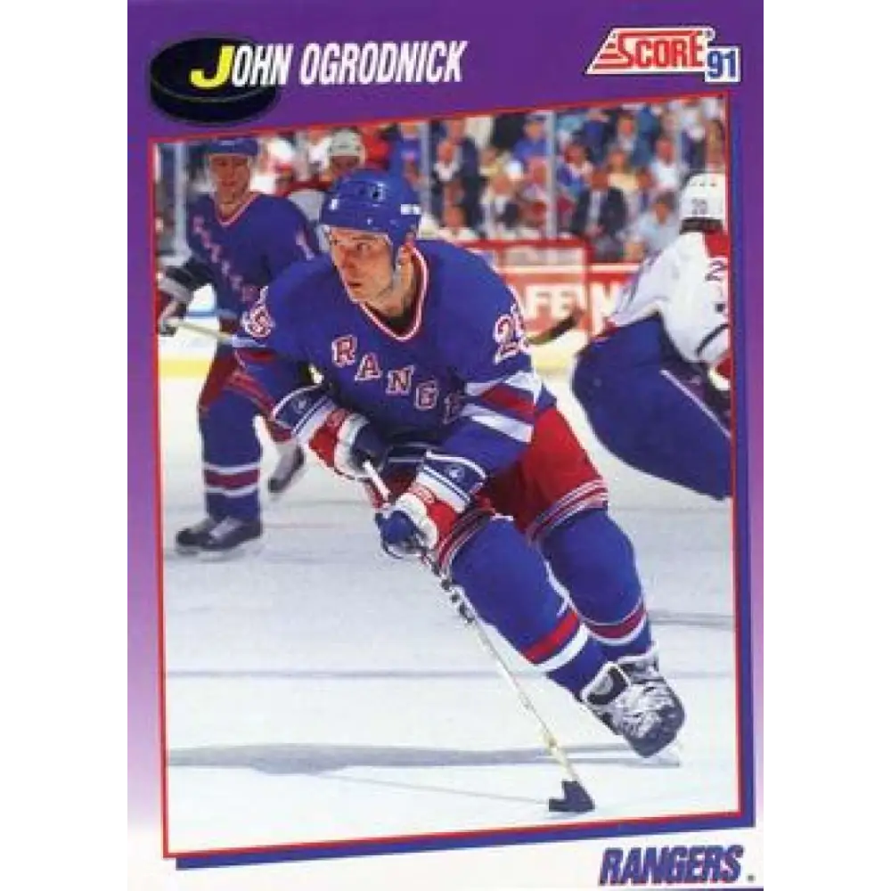 1991-92 Score American #36 John Ogrodnick NM-MT New York Rangers Hockey Card  Image 1