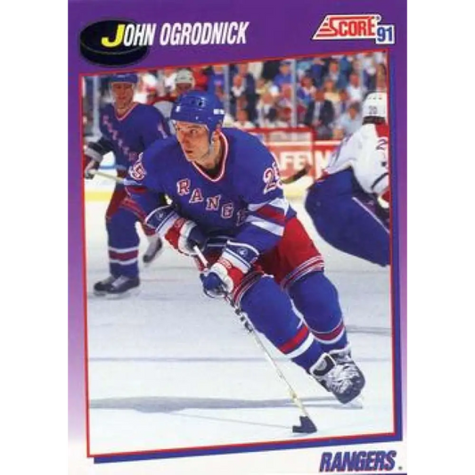 1991-92 Score American #36 John Ogrodnick NM-MT New York Rangers Hockey Card  Image 1