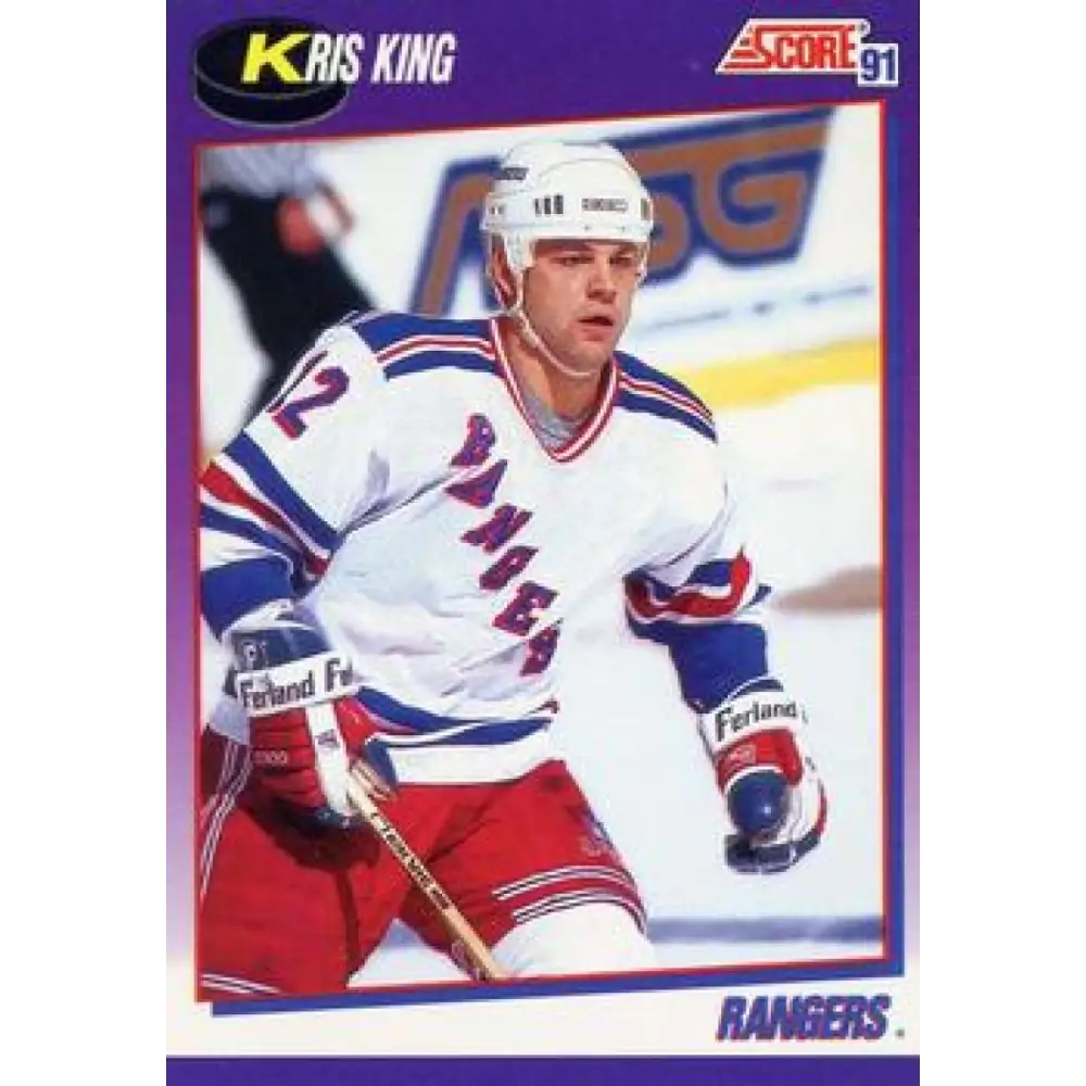 1991-92 Score American #363 Kris King NM-MT New York Rangers Hockey Card  Image 1