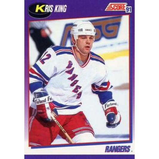 1991-92 Score American #363 Kris King NM-MT New York Rangers Hockey Card  Image 1