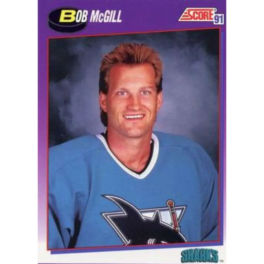 1991-92 Score American #368 Bob McGill NM-MT San Jose Sharks Hockey Card  Image 1