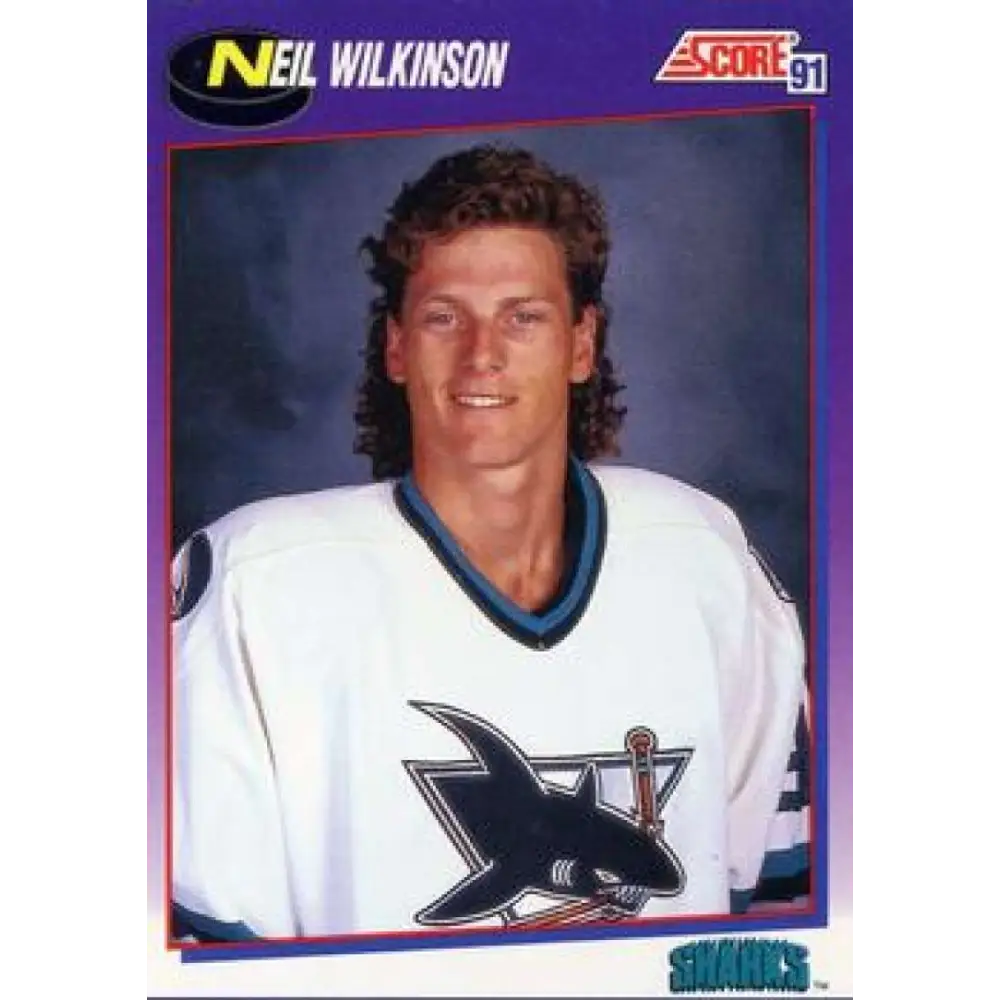 1991-92 Score American #369 Neil Wilkinson NM-MT San Jose Sharks Hockey Card  Image 1