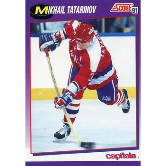 1991-92 Score American #37 Mikhail Tatarinov NM-MT Washington Capitals Hockey Card  Image 1