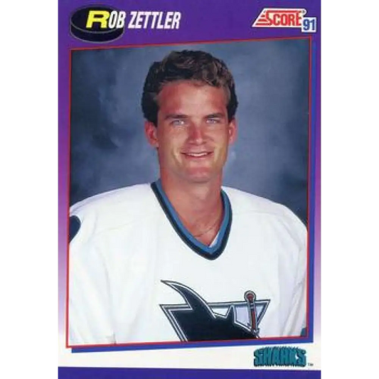 1991-92 Score American #370 Rob Zettler NM-MT San Jose Sharks Hockey Card  Image 1