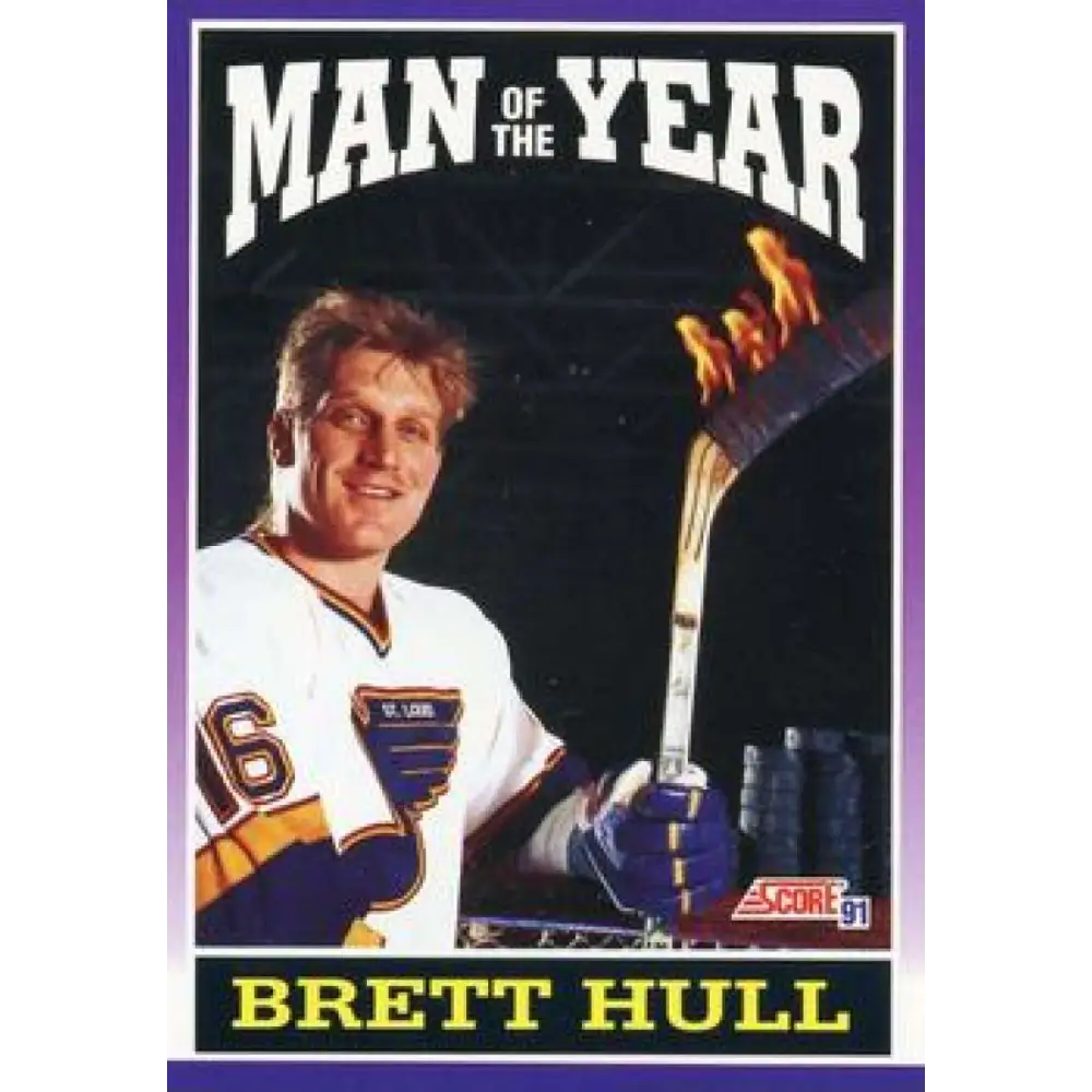 1991-92 Score American #371 Brett Hull NM-MT St. Louis Blues Hockey Card  Image 1
