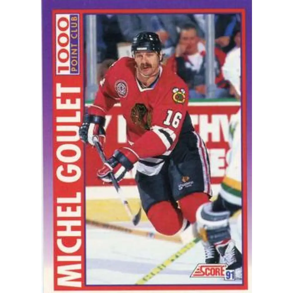 1991-92 Score American #375 Michel Goulet NM-MT Chicago Blackhawks Hockey Card  Image 1