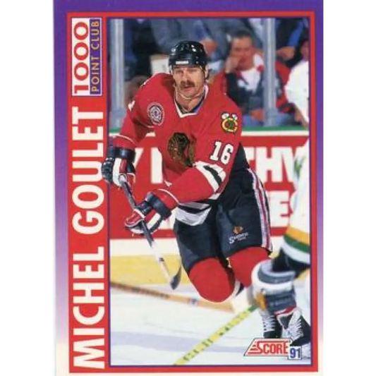 1991-92 Score American #375 Michel Goulet NM-MT Chicago Blackhawks Hockey Card  Image 1