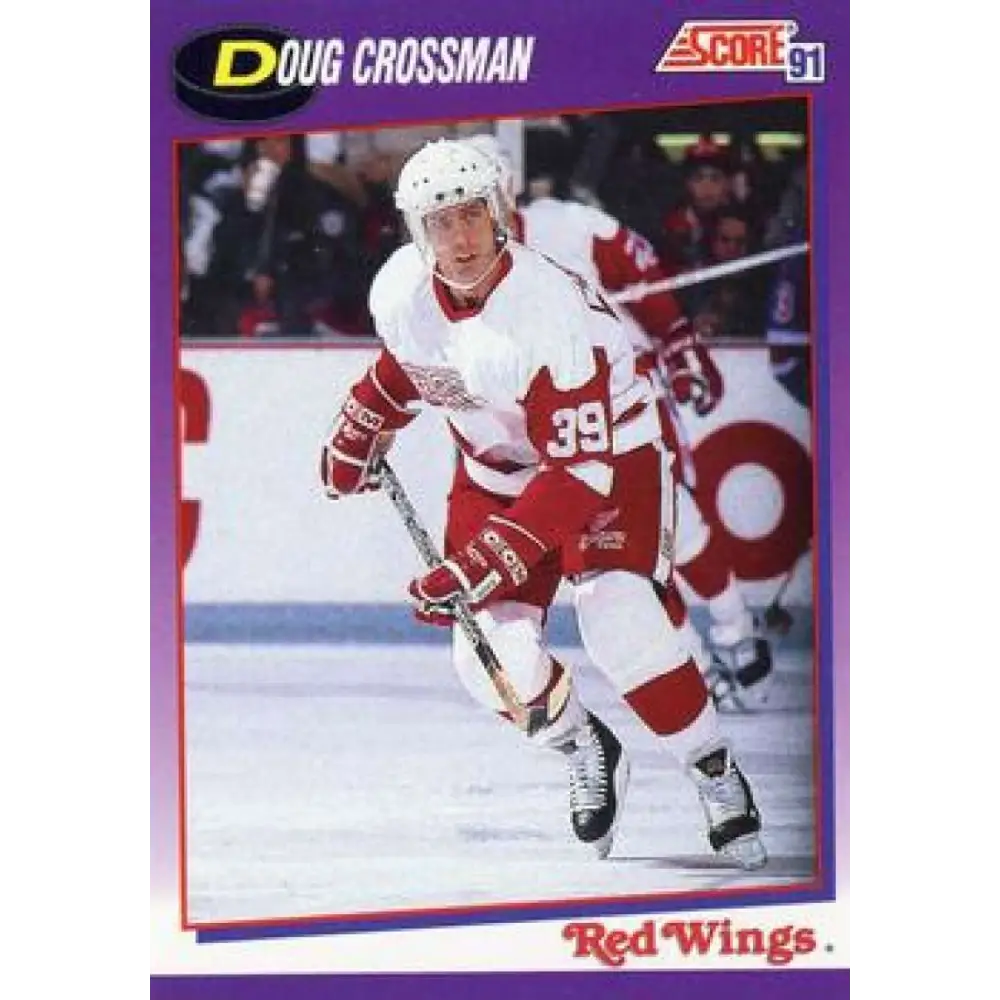 1991-92 Score American #38 Doug Crossman NM-MT Detroit Red Wings Hockey Card  Image 1