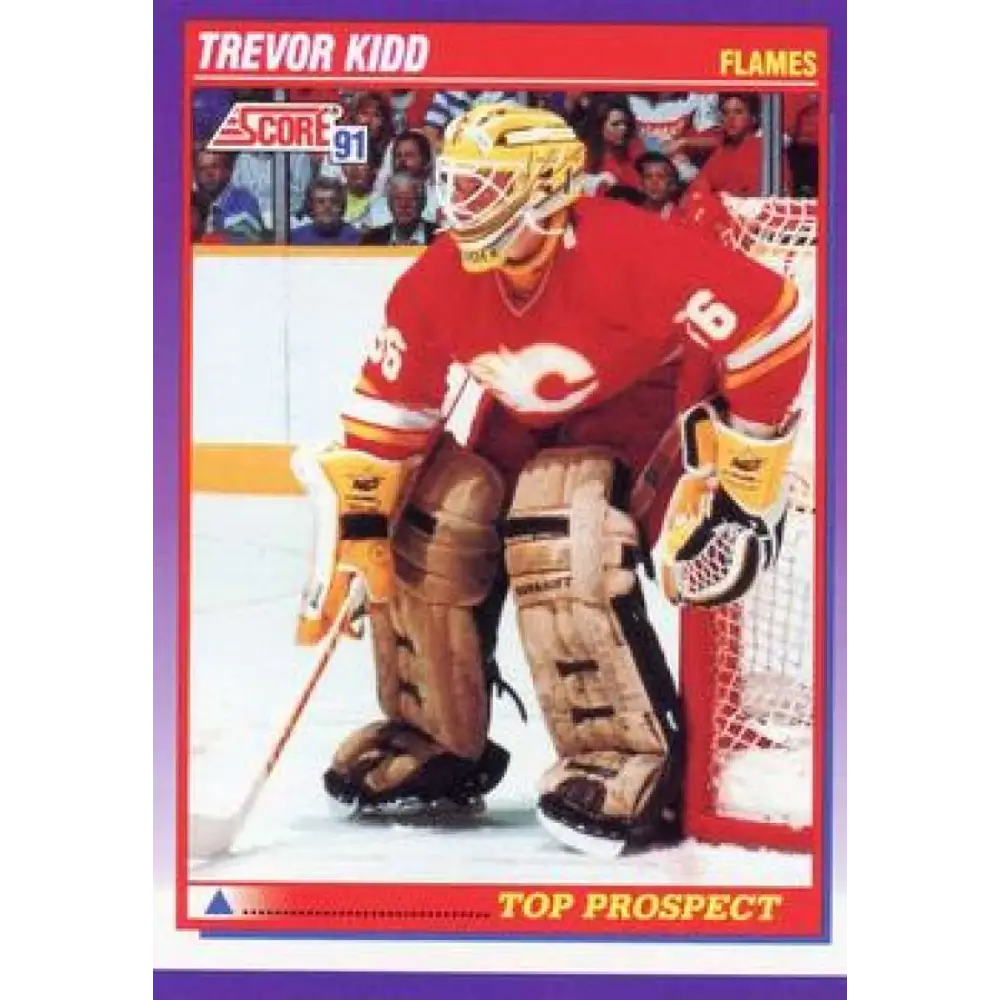 1991-92 Score American #381 Trevor Kidd NM-MT Calgary Flames Hockey Card  Image 1