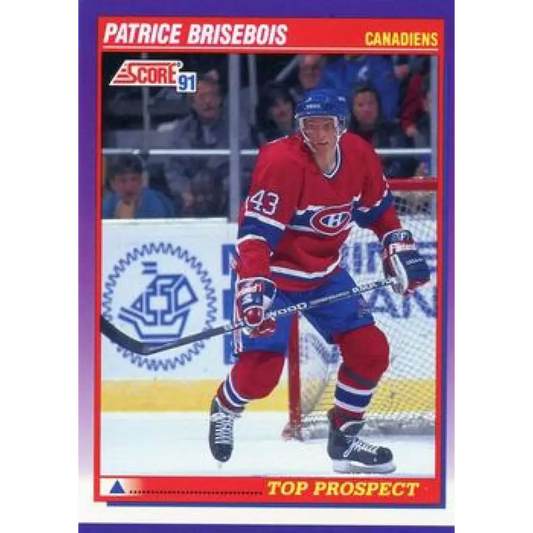 1991-92 Score American #382 Patrice Brisebois NM-MT Montreal Canadiens Hockey Card  Image 1