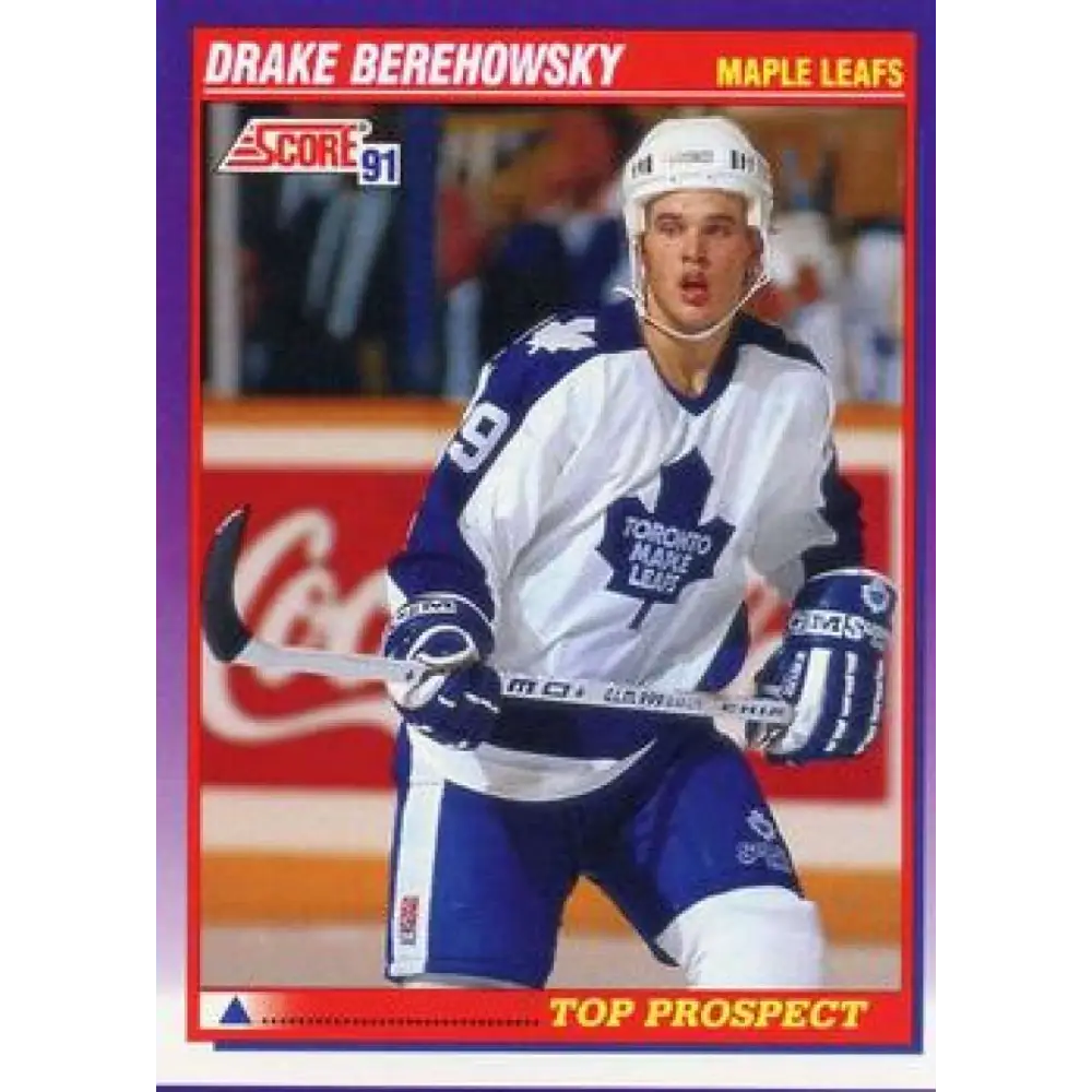 1991-92 Score American #385 Drake Berehowsky NM-MT Toronto Maple Leafs Hockey Card  Image 1