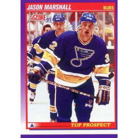 1991-92 Score American #388 Jason Marshall NM-MT St. Louis Blues Hockey Card  Image 1