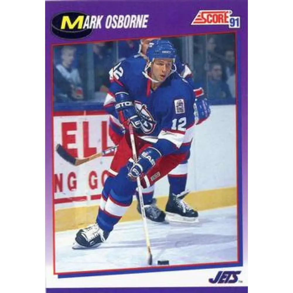 1991-92 Score American #39 Mark Osborne NM-MT Winnipeg Jets Hockey Card  Image 1