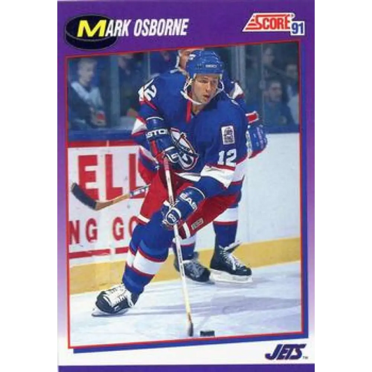 1991-92 Score American #39 Mark Osborne NM-MT Winnipeg Jets Hockey Card  Image 1