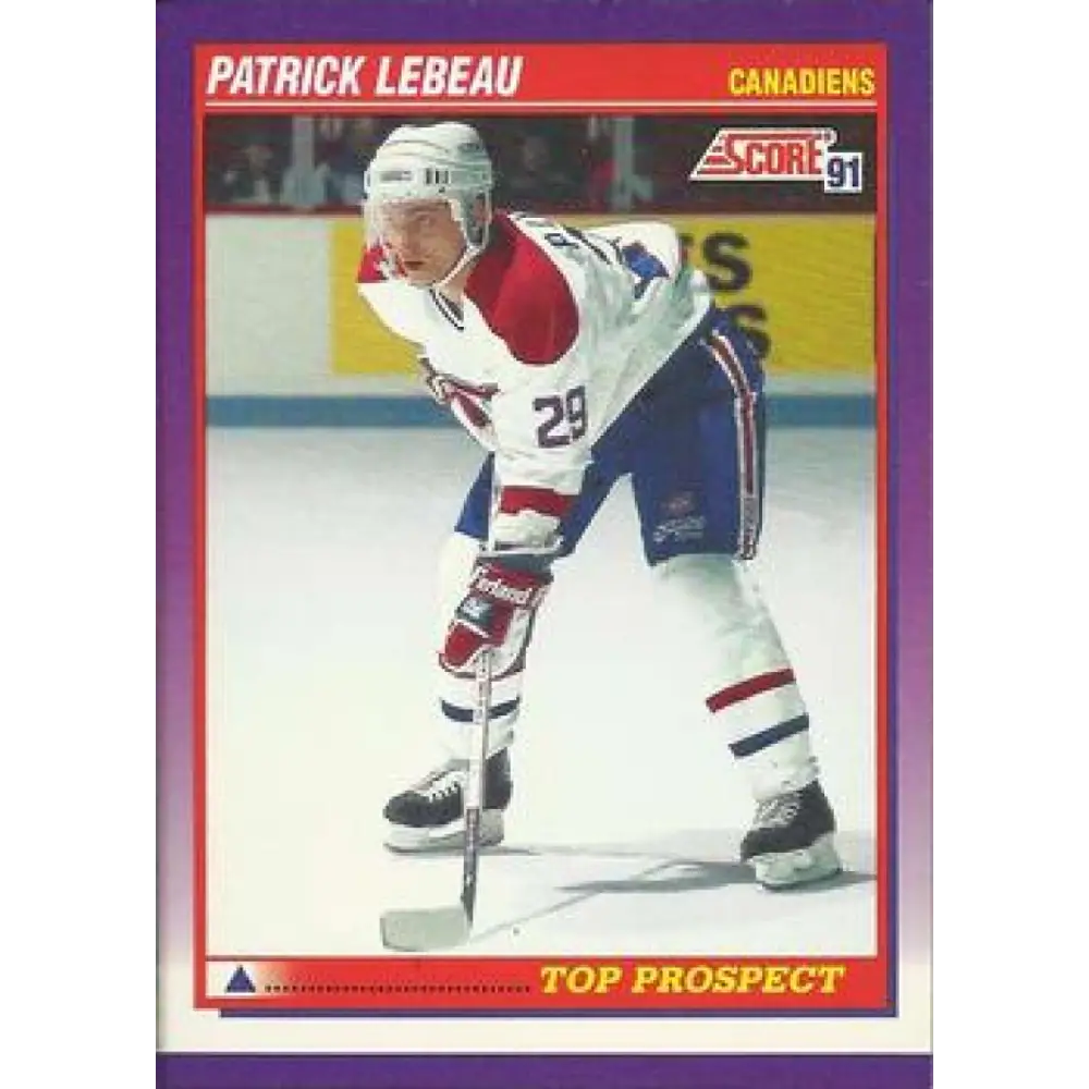 1991-92 Score American #390 Patrick Lebeau NM-MT RC Rookie Montreal Canadiens Hockey Card  Image 1