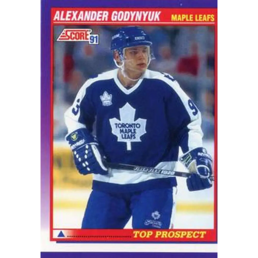 1991-92 Score American #391 Alexander Godynyuk NM-MT Toronto Maple Leafs Hockey Card  Image 1