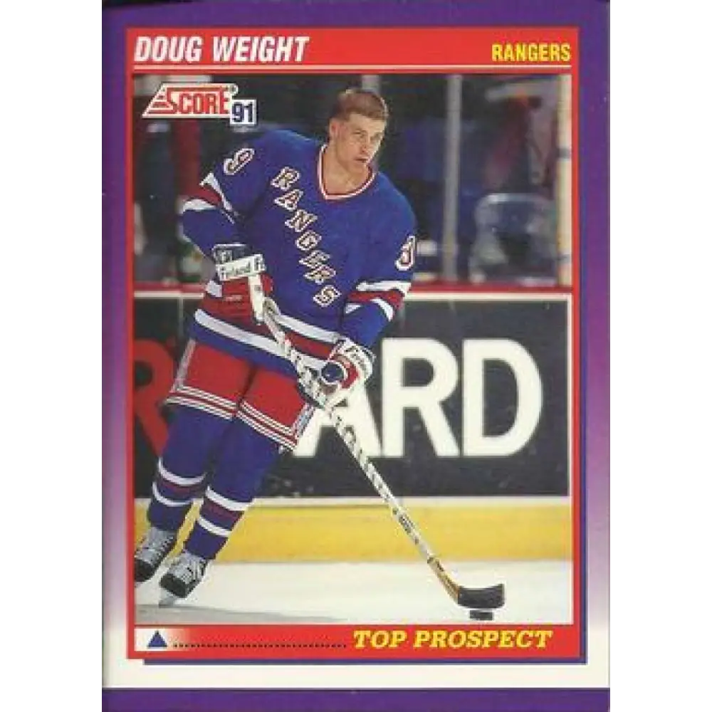 1991-92 Score American #396 Doug Weight NM-MT RC Rookie New York Rangers Hockey Card  Image 1
