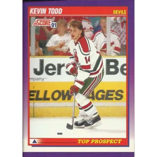 1991-92 Score American #397 Kevin Todd NM-MT RC Rookie New Jersey Devils Hockey Card  Image 1