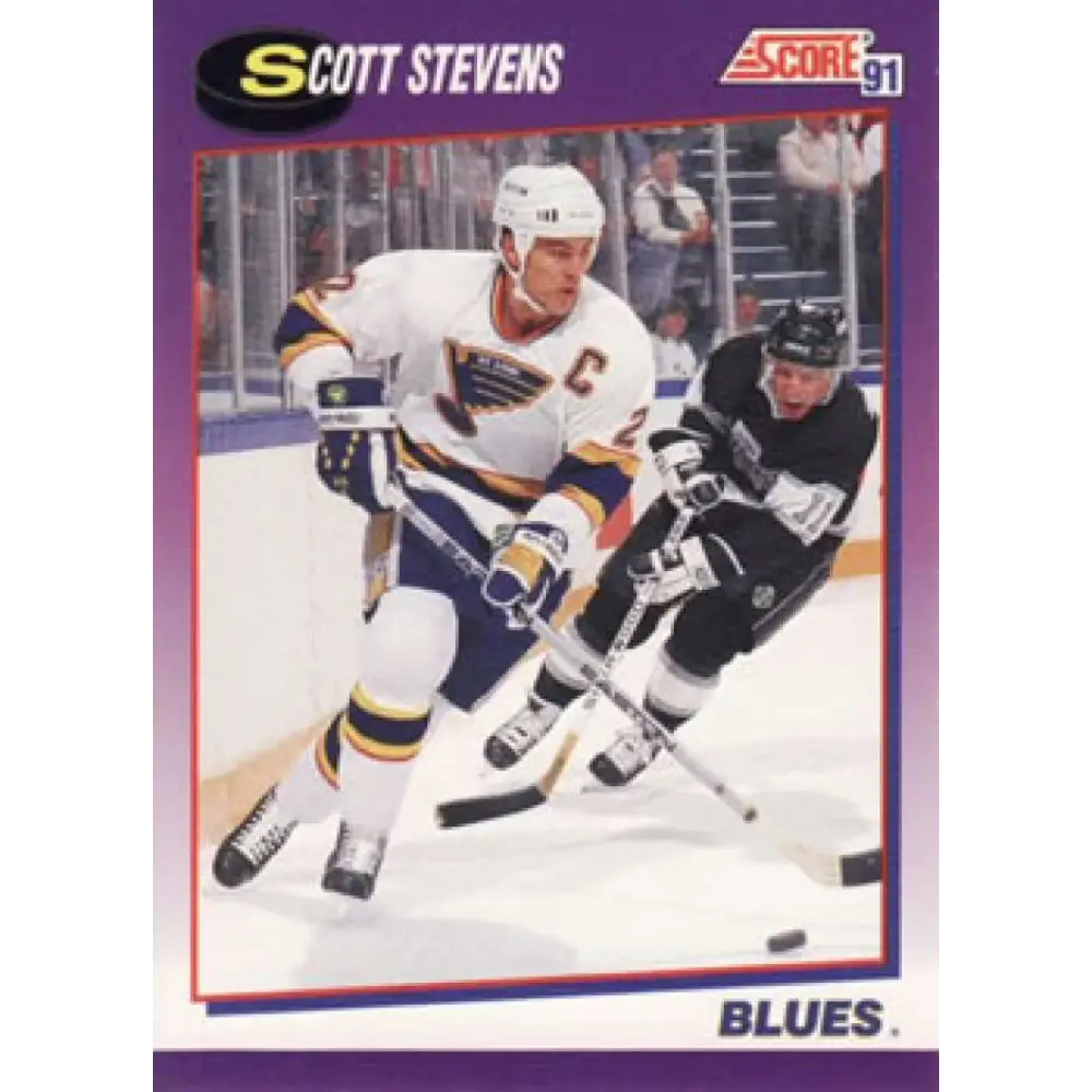 1991-92 Score American #40 Scott Stevens NM-MT St. Louis Blues Hockey Card  Image 1