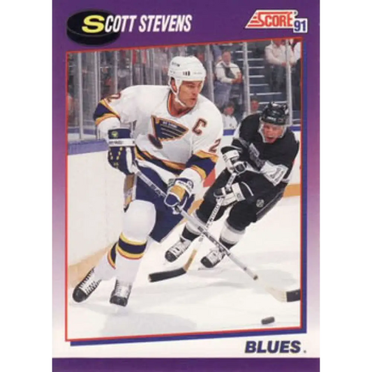 1991-92 Score American #40 Scott Stevens NM-MT St. Louis Blues Hockey Card  Image 1