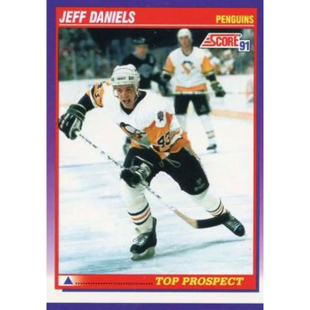 1991-92 Score American #400 Jeff Daniels NM-MT RC Rookie Pittsburgh Penguins Hockey Card  Image 1