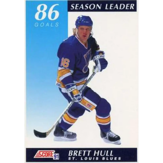 1991-92 Score American #404 Brett Hull NM-MT St. Louis Blues Hockey Card  Image 1