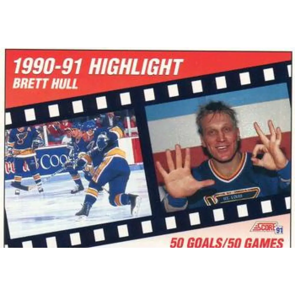 1991-92 Score American #412 Brett Hull NM-MT /50 St. Louis Blues Hockey Card  Image 1