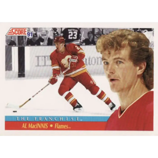 1991-92 Score American #417 Al MacInnis NM-MT Calgary Flames Hockey Card  Image 1