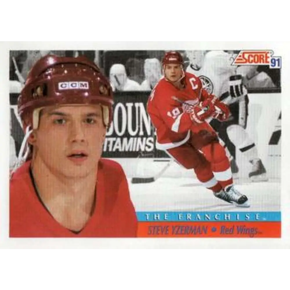 1991-92 Score American #419 Steve Yzerman NM-MT Detroit Red Wings Hockey Card  Image 1