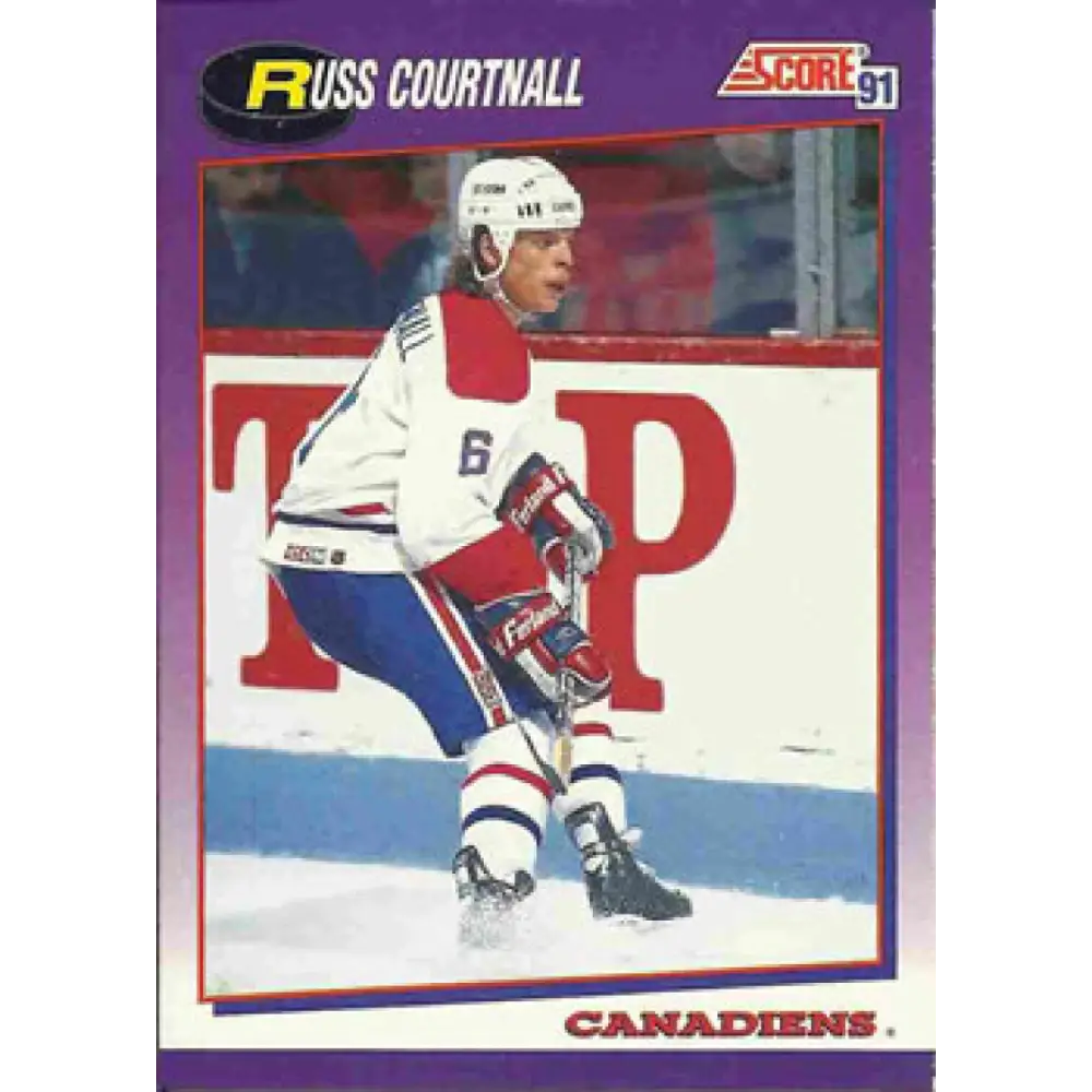 1991-92 Score American #42 Russ Courtnall NM-MT Montreal Canadiens Hockey Card  Image 1