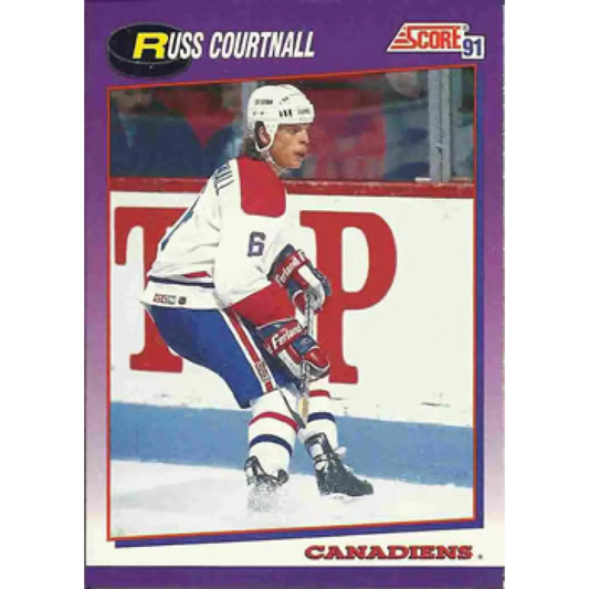 1991-92 Score American #42 Russ Courtnall NM-MT Montreal Canadiens Hockey Card  Image 1