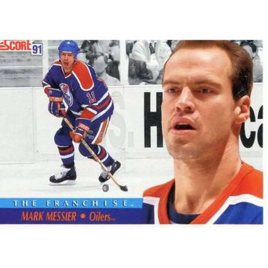 1991-92 Score American #420 Mark Messier NM-MT Edmonton Oilers Hockey Card  Image 1