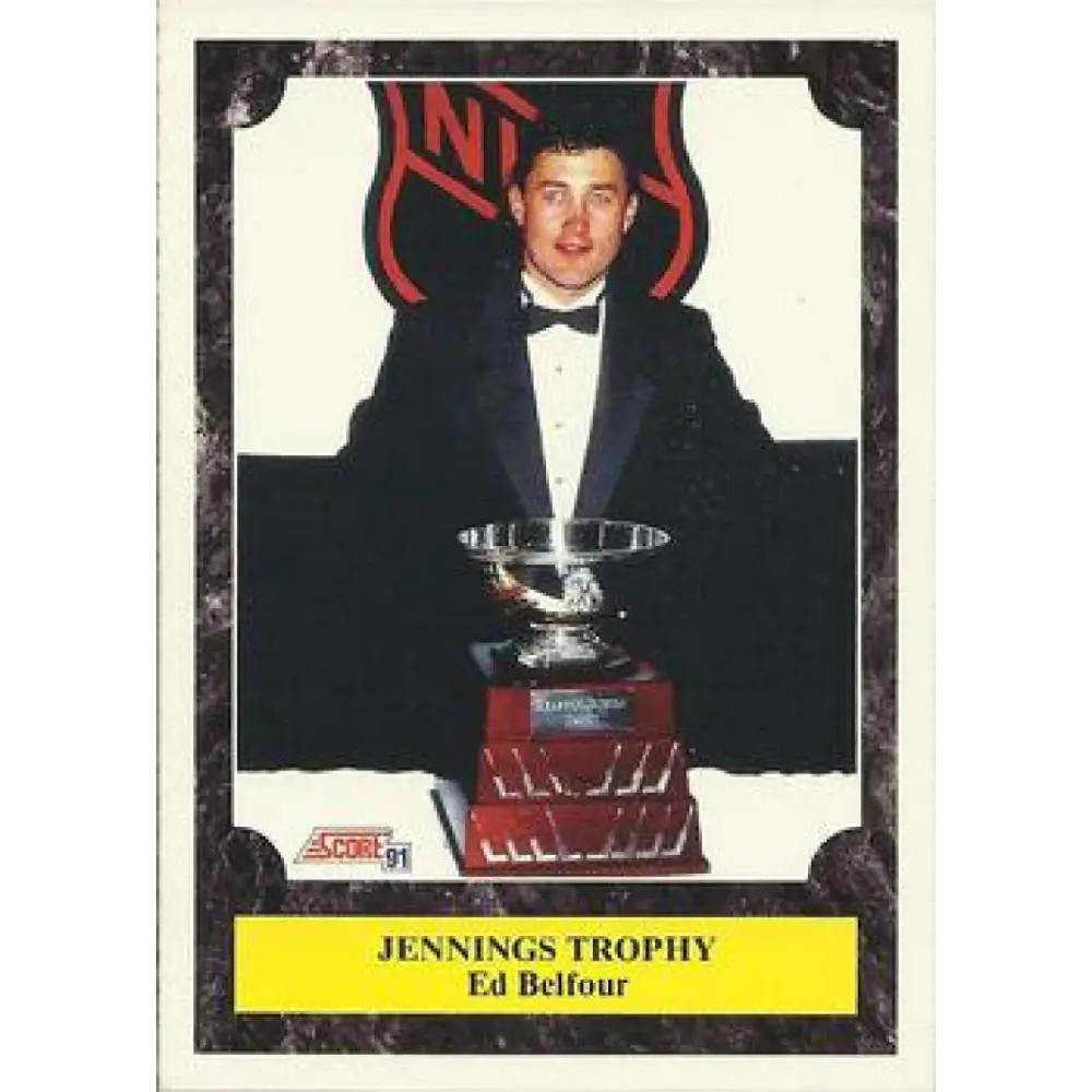 1991-92 Score American #433 Ed Belfour NM-MT Chicago Blackhawks Hockey Card  Image 1