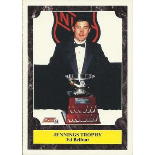 1991-92 Score American #433 Ed Belfour NM-MT Chicago Blackhawks Hockey Card  Image 1
