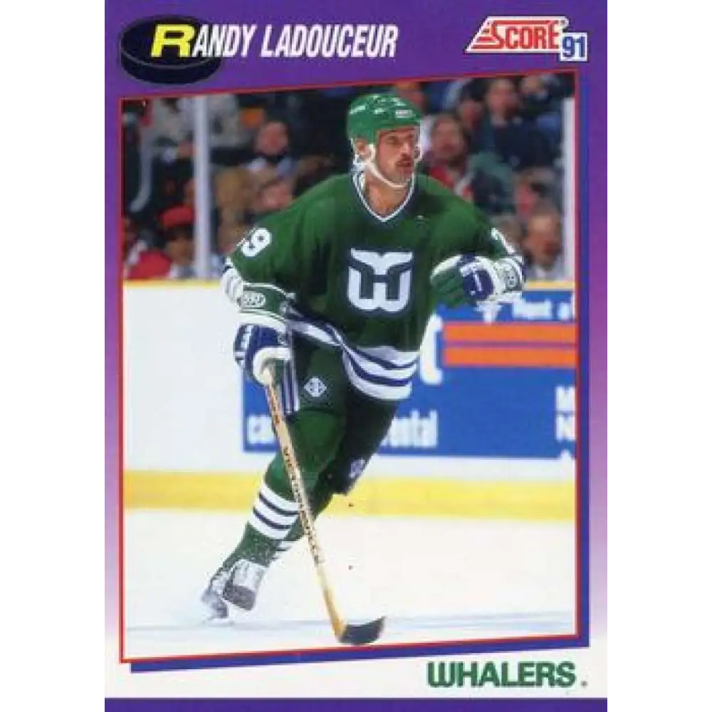 1991-92 Score American #436 Randy Ladouceur NM-MT Hartford Whalers Hockey Card  Image 1