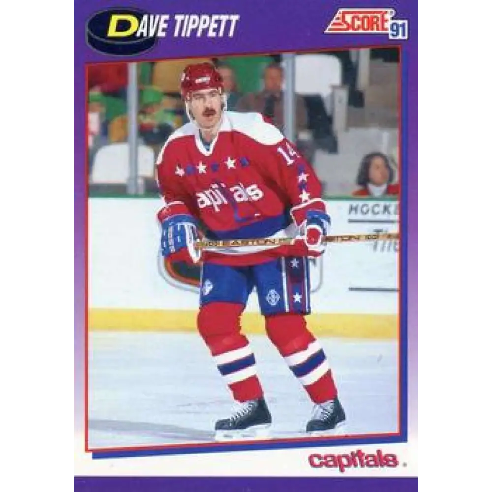 1991-92 Score American #437 Dave Tippett NM-MT Washington Capitals Hockey Card  Image 1
