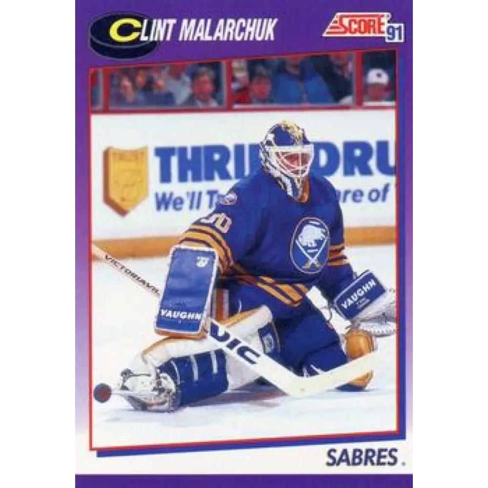 1991-92 Score American #438 Clint Malarchuk NM-MT Buffalo Sabres Hockey Card  Image 1