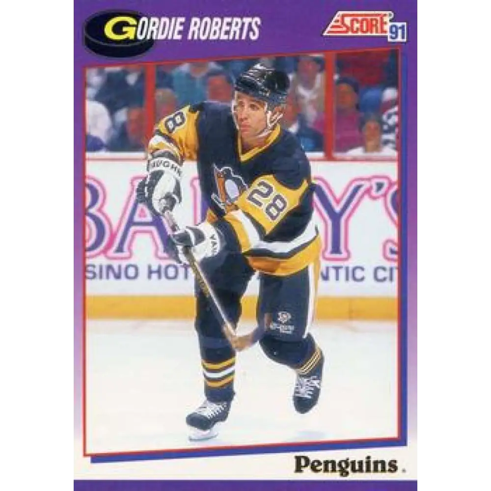 1991-92 Score American #439 Gordie Roberts NM-MT Pittsburgh Penguins Hockey Card  Image 1