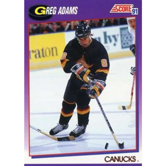 1991-92 Score American #44 Greg Adams NM-MT Vancouver Canucks Hockey Card  Image 1