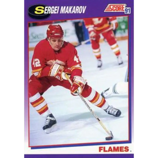 1991-92 Score American #51 Sergei Makarov NM-MT Calgary Flames Hockey Card  Image 1