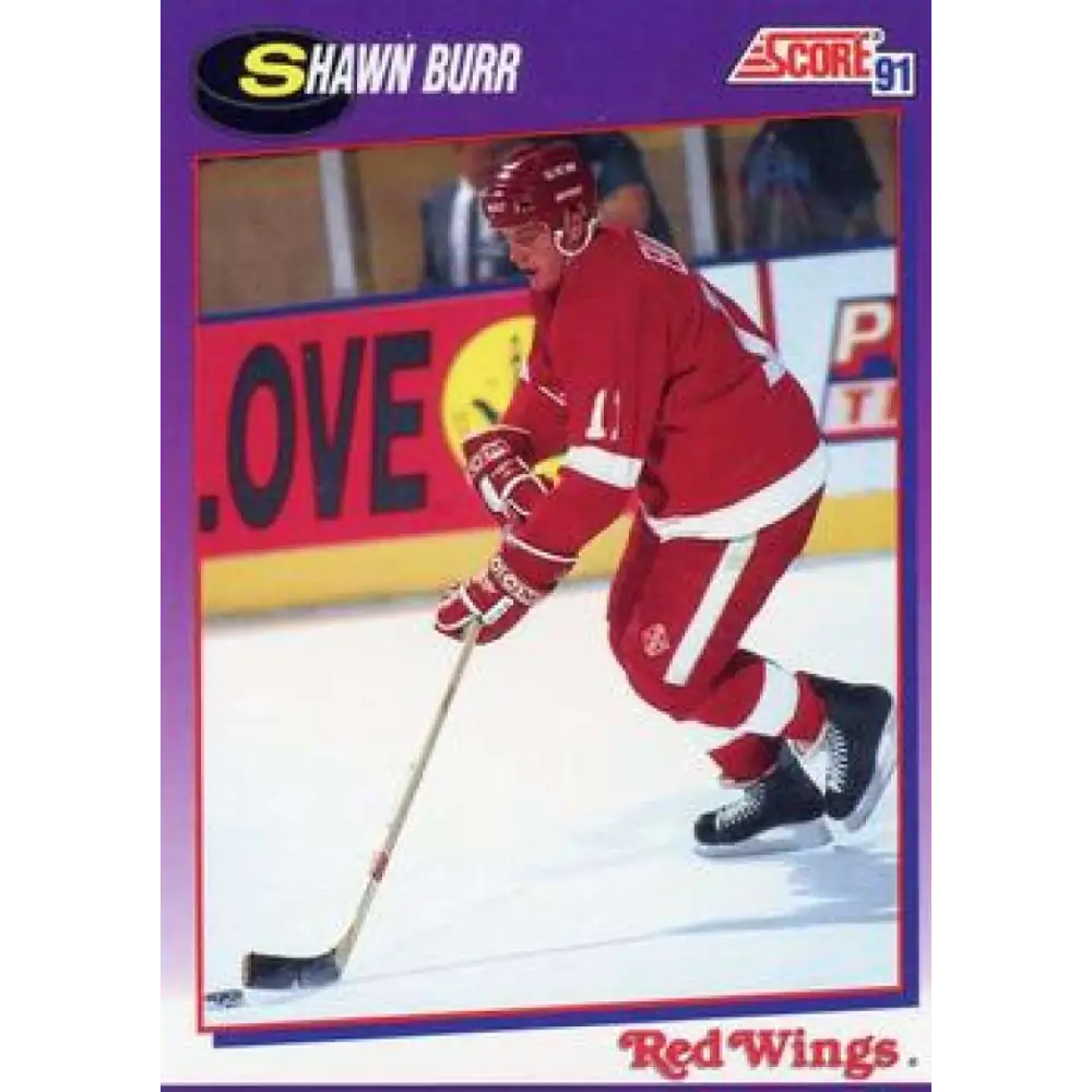1991-92 Score American #54 Shawn Burr NM-MT Detroit Red Wings Hockey Card  Image 1