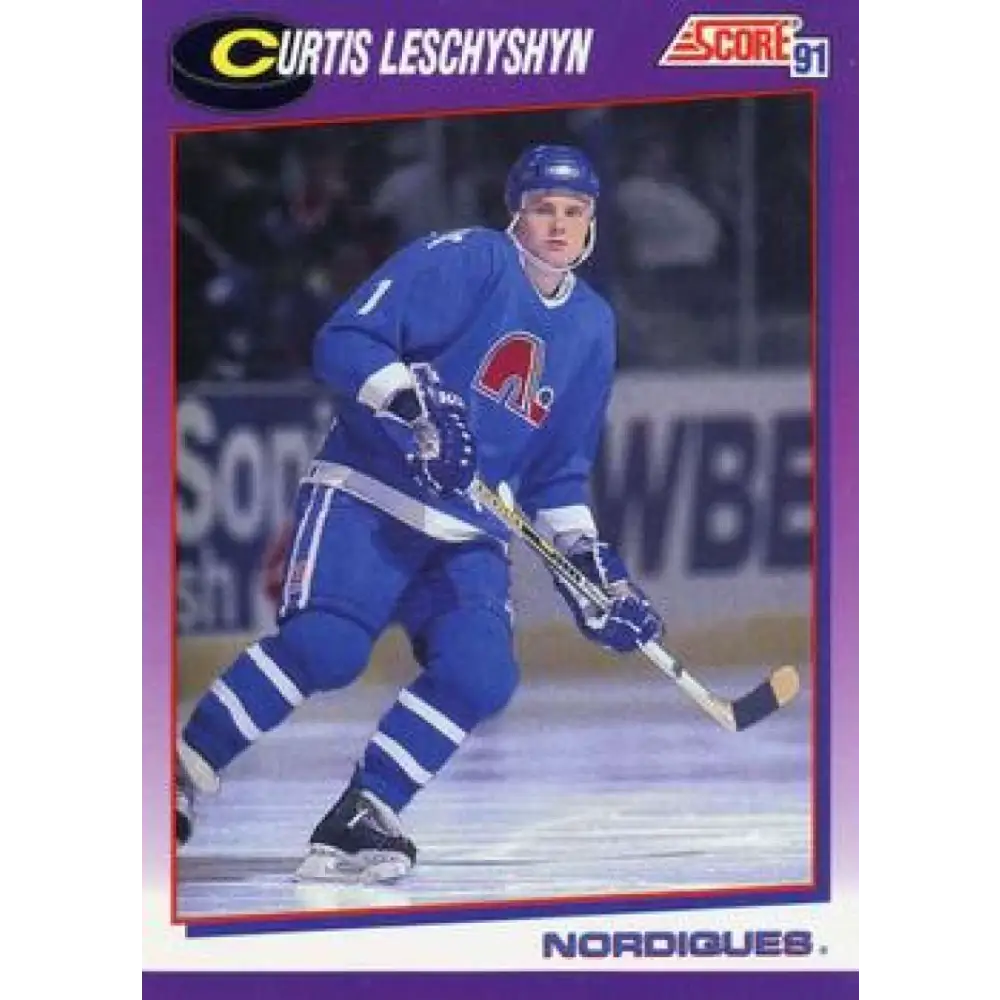 1991-92 Score American #58 Curtis Leschyshyn NM-MT Quebec Nordiques Hockey Card  Image 1